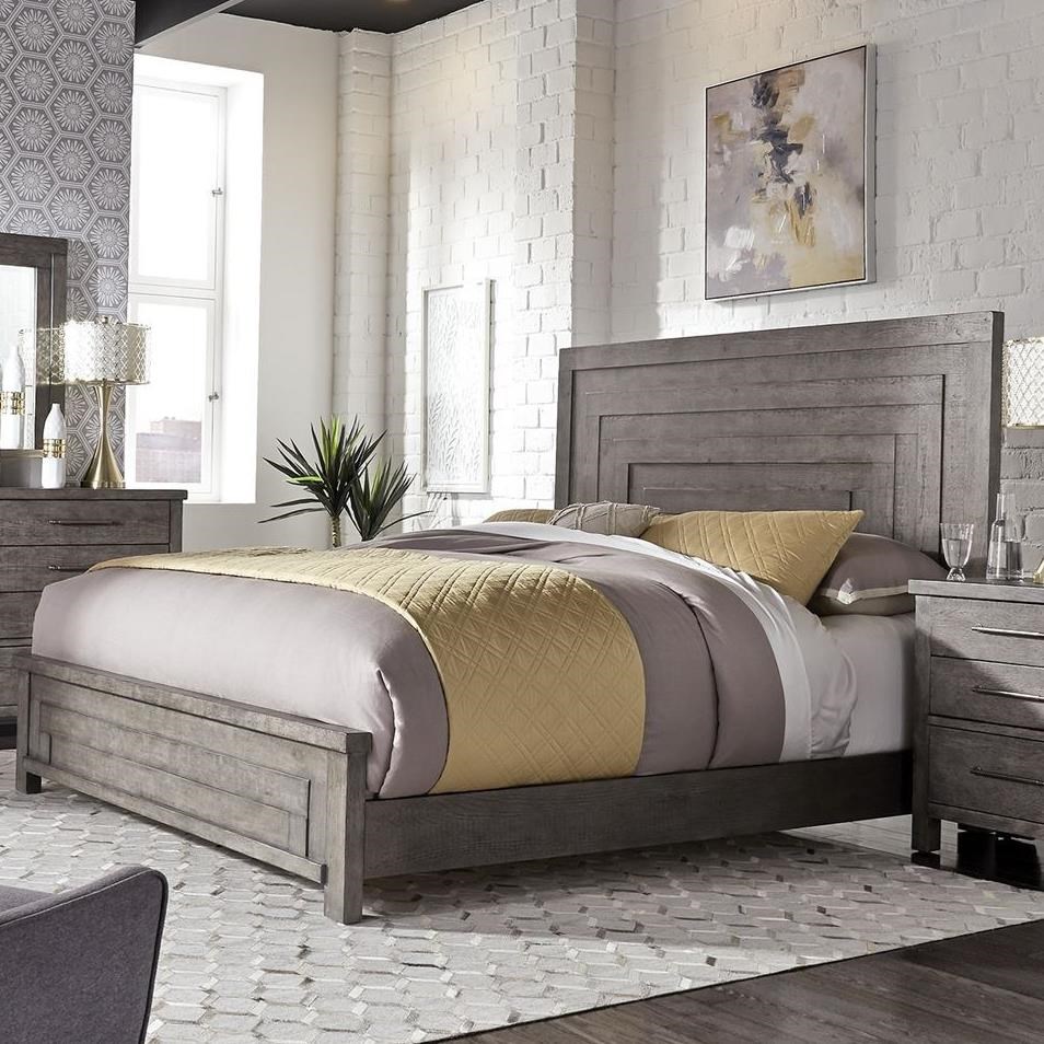 Liberty Furniture Modern Farmhouse 406BRKPB Contemporary King Low Profile Bed Suburban